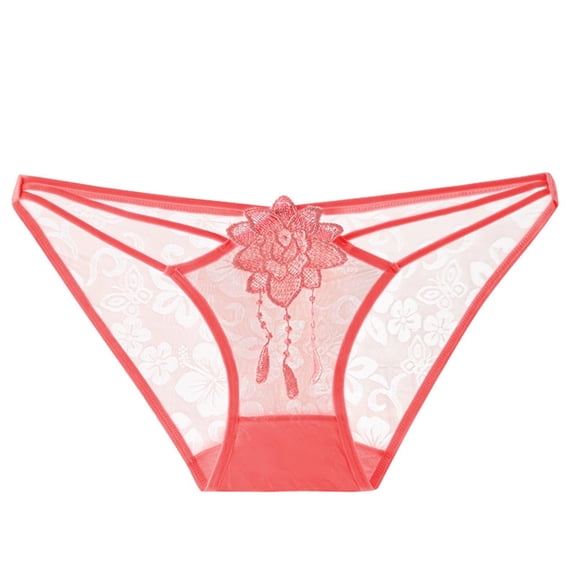 JUSLIO Underwear for Women Lace Briefs Low-Rise Comfortable Soft Panties Pink M