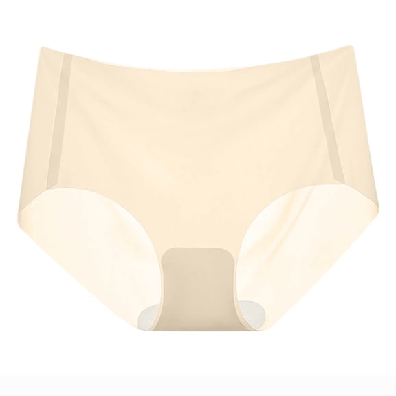 JUSLIO Underwear for Women Soft Briefs No Show Underwear Breathable Comfortable Panties Yellow L