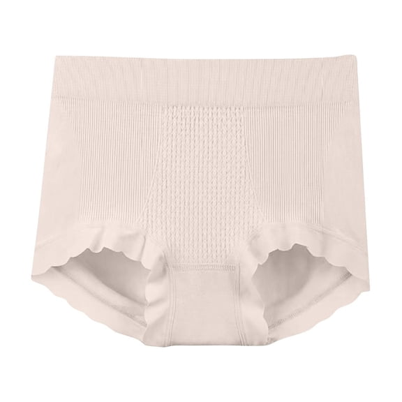 JUSLIO Underwear for Women Tummy Control Briefs High Waisted Seamless Soft Panties Beige Free Size
