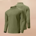 thumbnail image 1 of JUSLIO Warm Long Sleeve T Shirts for Men Pullover Solid Sweatshirts Fashion Long sleeve Stand Collar Sweatshirts Army Green L, 1 of 6