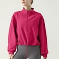 thumbnail image 1 of JUSLIO Warm Womens Blouses Casual Solid Shirts Tops Fashion Long sleeve Stand Collar Shirts Tops Hot Pink S, 1 of 4
