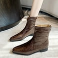 thumbnail image 1 of JUSLIO Winter Boots for Women Chunky Heel Boots Pointed Toe Ankle Boots Low Heels Solid Color Zipper Womens Boots, 1 of 9
