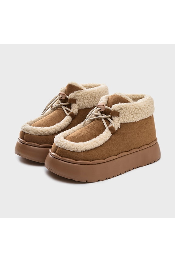 Winter Boots for Women Platform Boots Solid Color Snow Boots for Women Fashion Casual Slip On Comfort Lightweight Boots Womens Boots