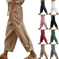 thumbnail image 1 of JUSLIO Women Pants Linen Loose with Pockets Fashion Casual Drawstring Pants, 1 of 9