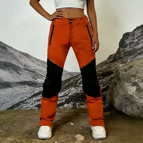 JUSLIO Women Pants Waterproof Hiking Comfort Waist Fashion Casual Straight Pants
