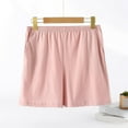thumbnail image 1 of JUSLIO Women Shorts,with Pockets Lounge Stretchy Cotton Athletic,Pink,Size L, 1 of 6