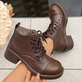 thumbnail image 1 of JUSLIO Women's Boots,Solid Color Round Toe Fashion Lace Up Winter Fall Casual Dress Boots Martin Boots Mid Heel Boots, 1 of 9