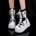 thumbnail image 1 of JUSLIO Womens Boots,Chunky Heel Boots Round Toe Platform Comfort Solid Color Mid Calf Boots, 1 of 5