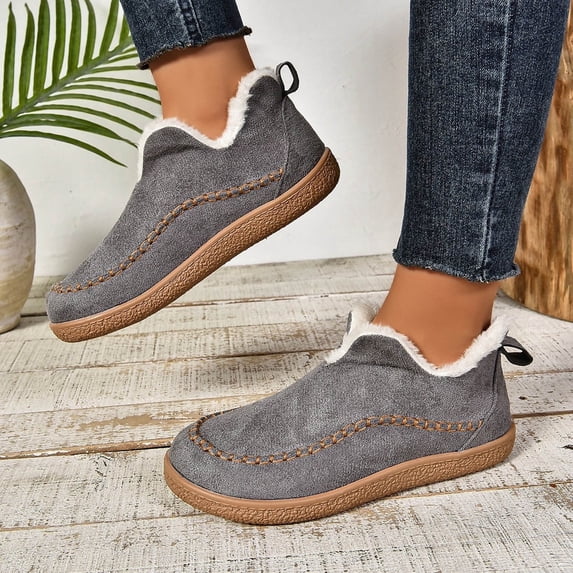 JUSLIO Womens Boots,Flat Boots Comfort Ankle Boots Solid Color Fashion Casual Round Toe Boots for Women