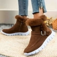 thumbnail image 1 of JUSLIO Womens Boots Flat Boots Comfort Snow Boots for Women Solid Color Fashion Casual Slip On Round Toe Plus Size Boots, 1 of 4