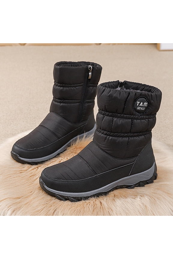 Womens Boots,Flat Boots Womens Snow Boots Ankle Boots Round Toe Comfort Mid Calf Boots