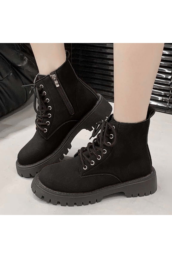 Womens Boots,Platform Boots Comfort Mid Calf Boots Solid Color Fashion Casual Lightweight Boots Plus Size Boots
