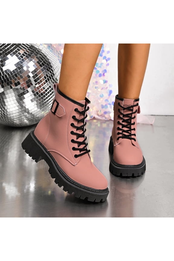 Womens Boots,Platform Boots Comfort Mid Calf Boots Solid Color Fashion Casual Round Toe Plus Size Boots