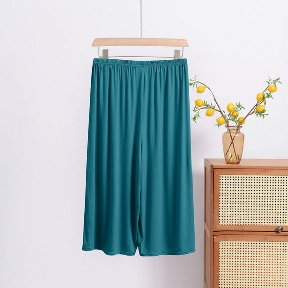 JUSLIO Womens Capris High Elastic Loose, Everyday Casual Home Capris