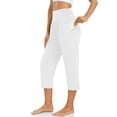 thumbnail image 1 of JUSLIO Womens Capris Solid with Pockets, Casual Everyday Ruched Capris, 1 of 6