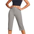 thumbnail image 1 of JUSLIO Womens Capris with Pockets Elastic, Waist Everyday Casual Slim Straight Capris, 1 of 5