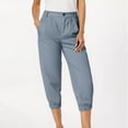 thumbnail image 1 of JUSLIO Womens Capris with Pockets Solid, Casual Everyday Suit Capris, 1 of 5