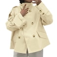 thumbnail image 1 of JUSLIO Winter Coats for Women,Double Breasted Stand Collar Cropped Trench Jacket Outerwear Beige L, 1 of 8