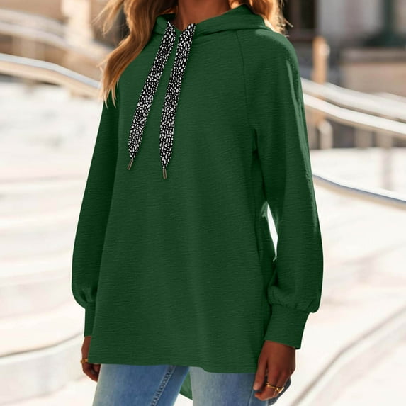 JUSLIO Womens Hoodies Drawstring with Pockets Everyday Wear Pullover Long Sleeved Hooded Sweatshirts