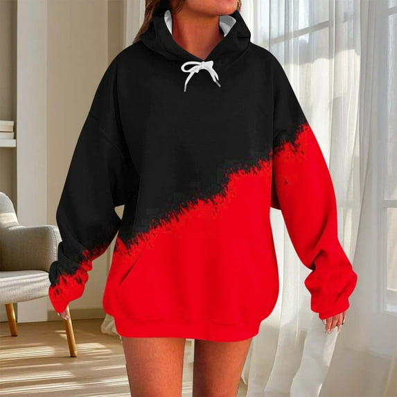 JUSLIO Womens Hoodies Hooded Graphic Sweatshirts Long Sleeve Casual Comfortable Everyday Sweatshirts