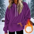 thumbnail image 1 of JUSLIO Womens Hoodies Solid with Pockets Shoulder Drop Fleece Long Sleeved Hooded Sweatshirts, 1 of 5