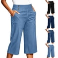thumbnail image 1 of JUSLIO Womens Jeans,with Multi Pockets Mid Rise Ruched Wide Leg Stretch Denim Pants, 1 of 9