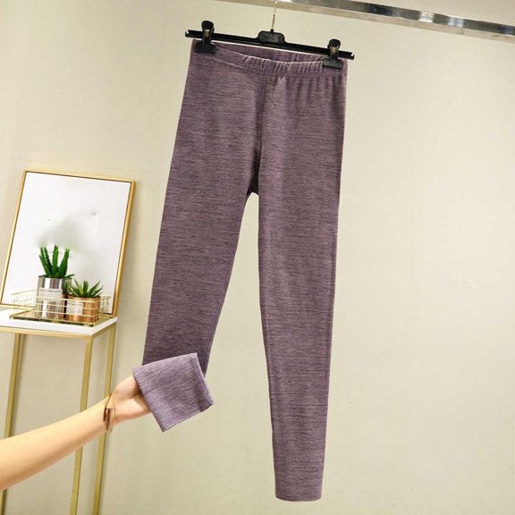 JUSLIO Womens Leggings Casual Pants for Women Comfortable Tights Warm Winter Purple 2XL(US:)