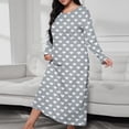 thumbnail image 1 of JUSLIO Womens Nightgown Graphic Print Loungewear Long Sleeve Robes Round Collar Pajama Gray Sleepwear Plus Size Nightgown Sleep Dress, 1 of 6