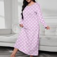 thumbnail image 1 of JUSLIO Womens Nightgown Graphic Print Sleepwear Long Sleeve Nightgown Sleep Dress Round Collar Loungewear Pink Robes Nightgowns Pajama, 1 of 6