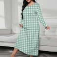 thumbnail image 1 of JUSLIO Womens Nightgown Plaid Robes Long Sleeve Pajama Round Collar Sleepwear Mint Green Nightgown Sleep Dress Nightgowns Loungewear, 1 of 6