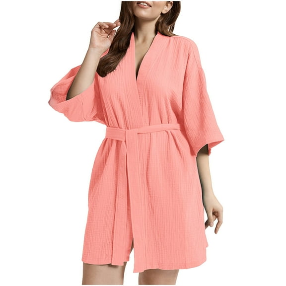 JUSLIO Womens Nightgown Solid Loungewear Long Sleeve Robes Classic Collar Pajama Cotton Sleepwear Nightgowns Nightgown Sleep Dress