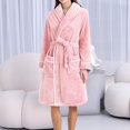 thumbnail image 1 of JUSLIO Womens Nightgown Solid Pajama Long Sleeve Sleepwear Classic Collar Nightgown Sleep Dress Fleece Loungewear Winter Warm Robes, 1 of 3