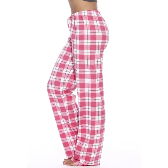 JUSLIO Womens Pajama Pants Comfortable Casual Plaid Drawstring Loungewear Red L