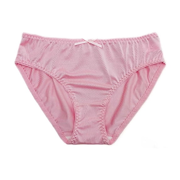 JUSLIO Womens Panties Breathable Briefs Low-Rise Bow Comfortable Underwear Pink XL