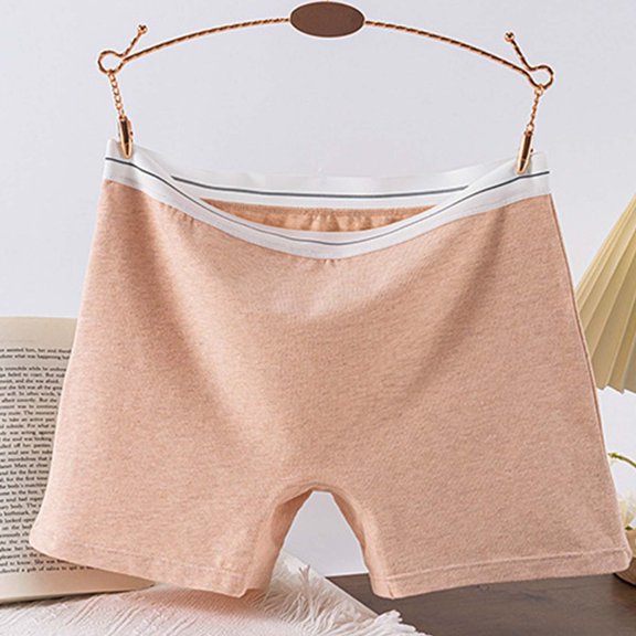 JUSLIO Womens Panties Breathable Trunks Mid waist Comfortable Soft Underwear Orange XL