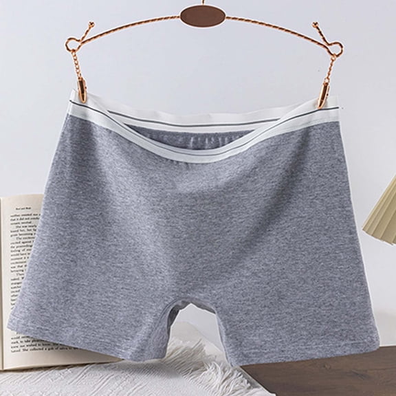 JUSLIO Womens Panties Comfortable Trunks Mid waist Soft Breathable Underwear Gray XXL