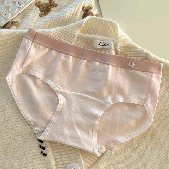 JUSLIO Womens Panties Cotton Briefs Comfortable Breathable Soft Underwear Pink L