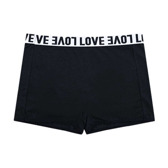 JUSLIO Womens Panties Soft Trunks Mid waist Breathable Comfortable Underwear Black S