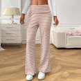 thumbnail image 1 of JUSLIO Womens Pants Comfortable Casual Lounge Striped Pants for Women Straight Leg Pants Pink XL, 1 of 7
