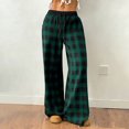 thumbnail image 1 of JUSLIO Womens Pants Fitness Plaid with Pockets Fashion Plus Size Loose Wide Leg Pants, 1 of 9