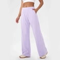thumbnail image 1 of JUSLIO Womens Pants Fitness Waffle Fashion Casual Loose with Pockets Wide Leg Pants, 1 of 8