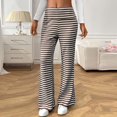 thumbnail image 1 of JUSLIO Womens Pants Lounge Striped Casual Comfortable Straight Leg Pants Brown M, 1 of 6