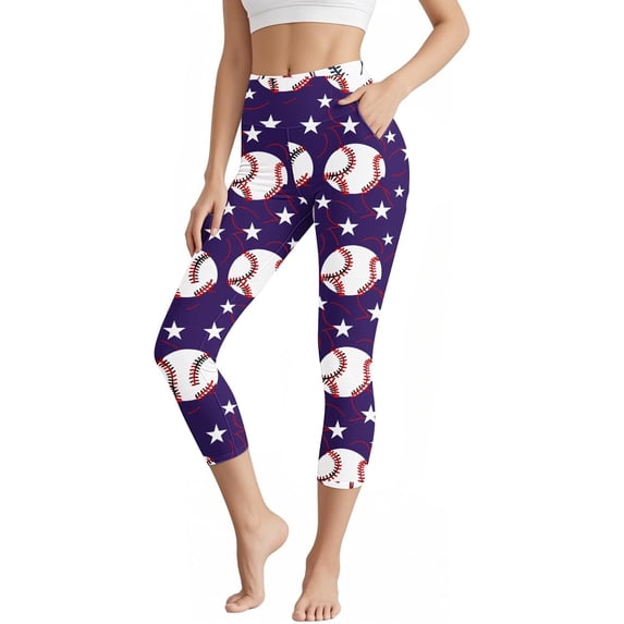 JUSLIO Womens Slim with Pockets High Elastic Yoga Workout Capris Leggings