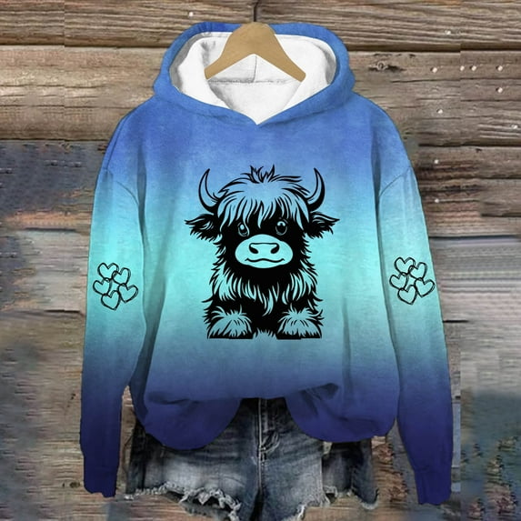 JUSLIO Womens Sweatshirts Hooded Graphic Hoodies Long Sleeve Casual Comfortable Everyday Sweatshirts