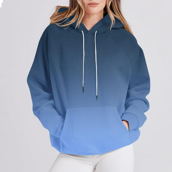 JUSLIO Womens Sweatshirts Hooded Graphic Hoodies Long Sleeve Casual Drawstring Everyday Sweatshirts