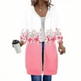 thumbnail image 1 of JUSLIO Zipper Tops for Women Relaxed Fit Hoodies Sweatshirts with Pockets Long sleeve Irregular Print Sweatshirts Pink 2XL, 1 of 6