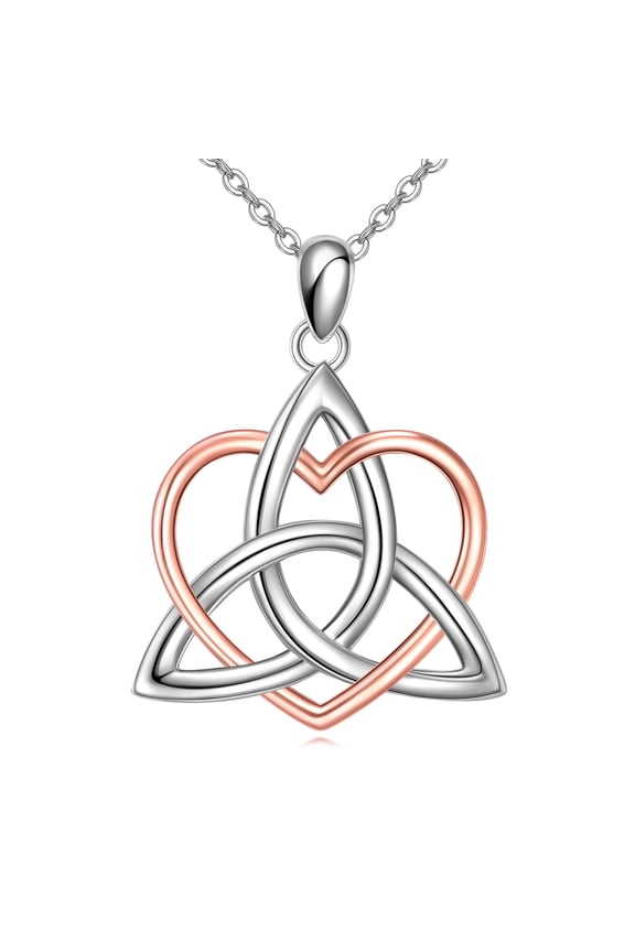 Celtic Knot Necklace 925 Sterling Silver Witches Knot Pendant Necklace Irish Jewelry Gifts For Women