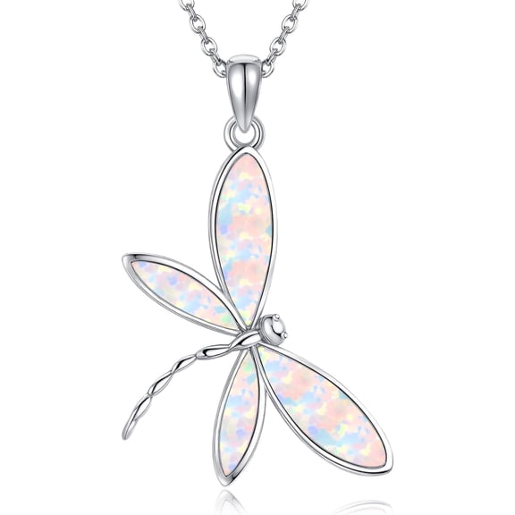 JUSORA Opal Necklace 925 Sterling Silver Opal Pendant Necklaces for Women Annicersary Birthday Jewelry Gifts for Women