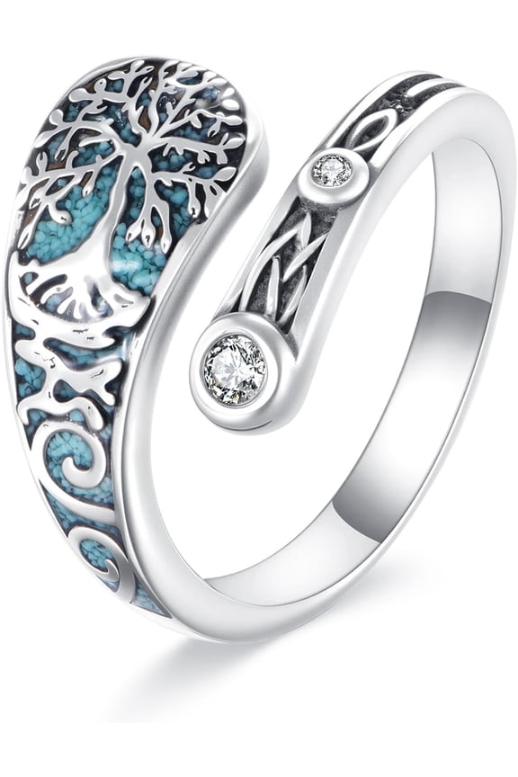 Spoon Rings 925 Sterling Silver Turquoise Spoon Rings Jewelry Gift For Women Men