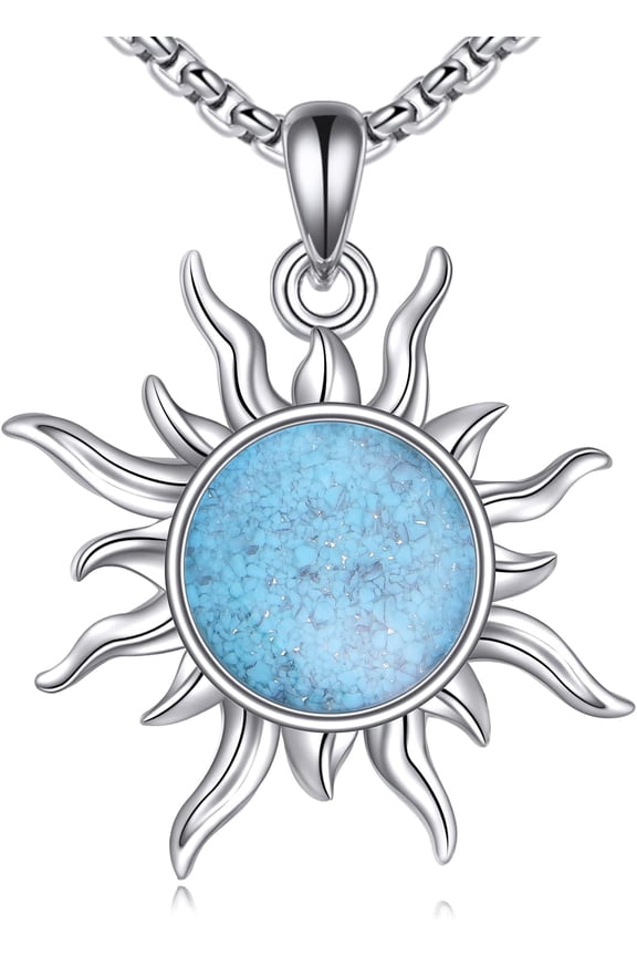 Sun Necklace 925 Sterling Silver Sun Pendant Jewelry Gifts For Women Men